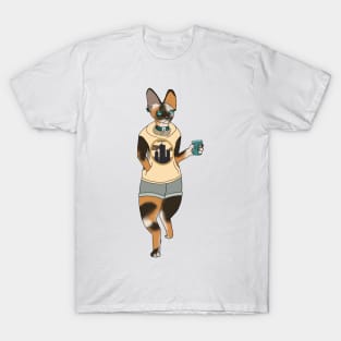 Caff -  Coffee Cat :: Canines and Felines T-Shirt